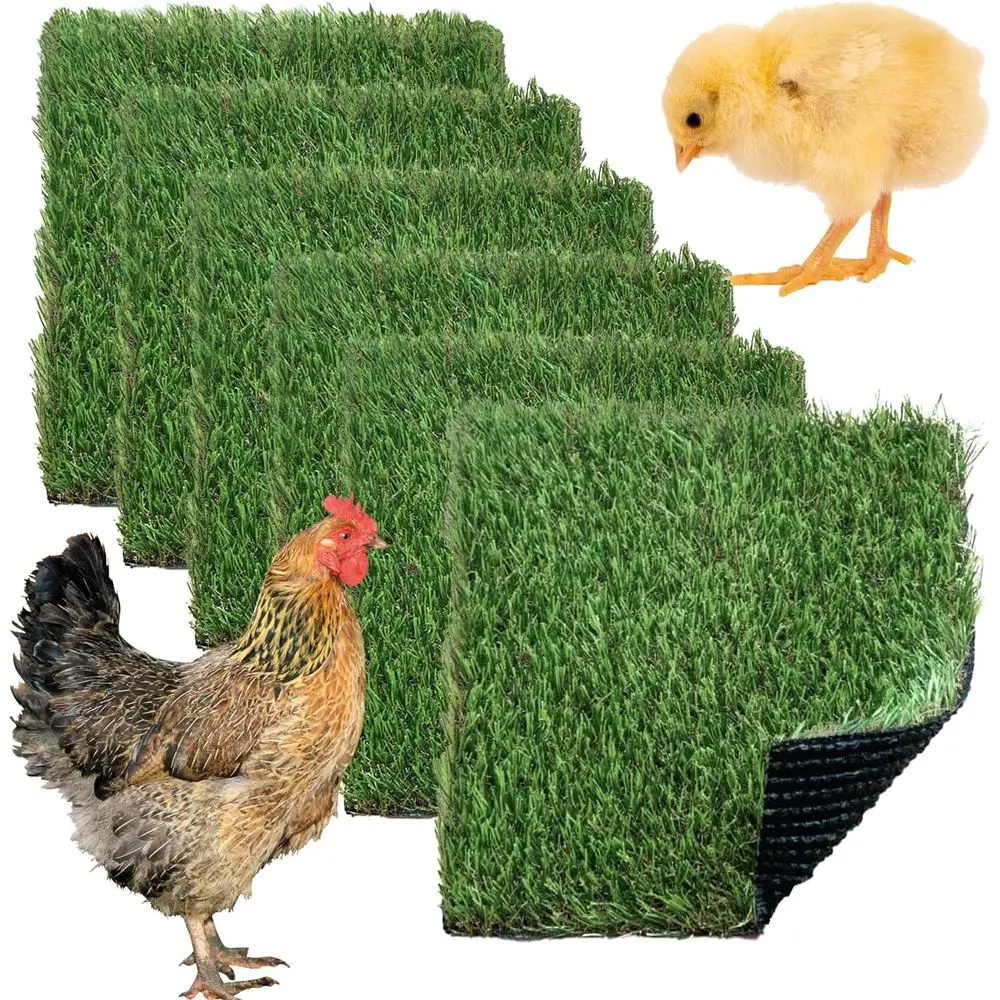 

Chickens Nesting Box Pads 6 Pcs Washable Mats Grass Carpet Reusable Hens Nest Boxes Pad Chicken Coop Bedding Laying Eggs (12 x 1