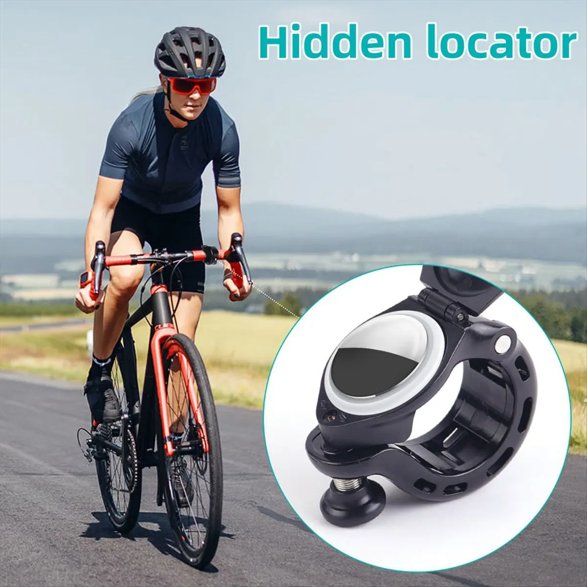 AD45 Mountain Bike Aluminum Bell Hidden in Bell,Waterproof Protective Holder for Case for 22-31. 8mm Handlebars