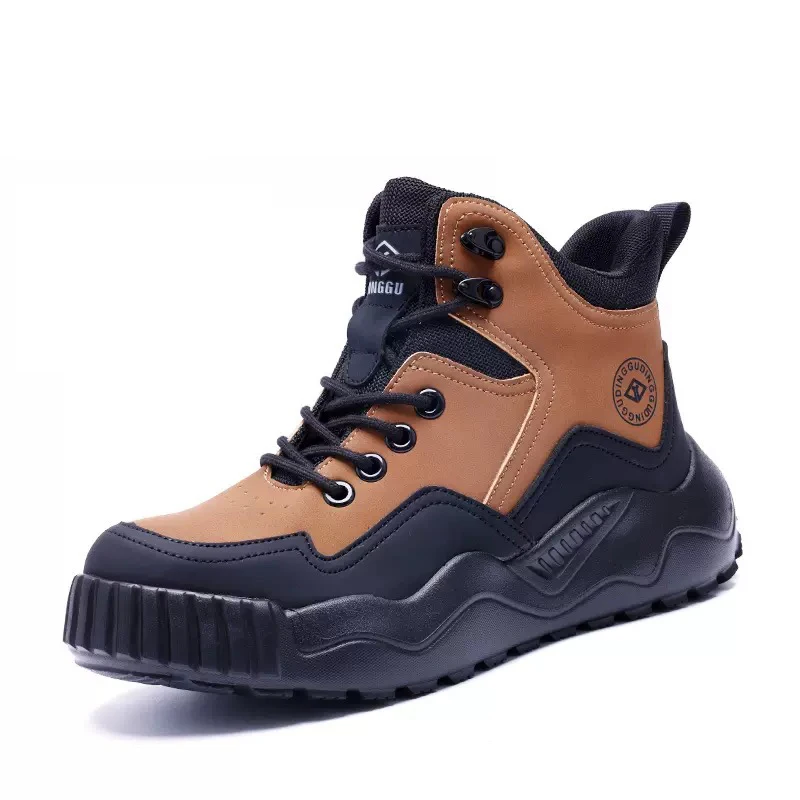 New men\'s lightweight breathable steel head anti-smash anti-puncture safety shoes fashion wear-resistant work shoes