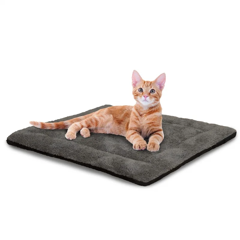 

Self-Warming Cat Bed Pad, Self-Heating Thermal Cat and Dog Bed Mat,Warmer Mat for Feral and Indoor Cats,Gray Black