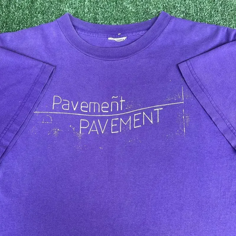 Vintage Pavement T Shirt Mens Large Purple Indie Rock Band Spellout Rare 90S