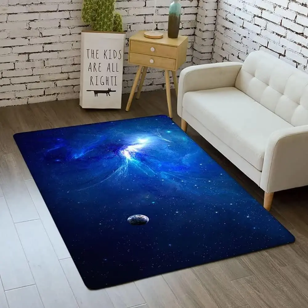 Space Rug for Boys Room Universe Outer Space Rugs for Kids Bedroom Space Carpet Solar System Galaxy Planet Printed Throw Rugs