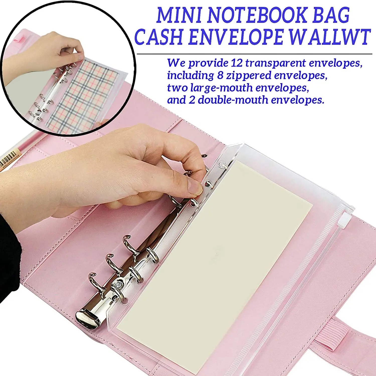 Raccoglitore per sistema di buste per contanti A6, buste per contanti da 12 pezzi per budget, raccoglitore per contanti con buste per denaro per budget in contanti
