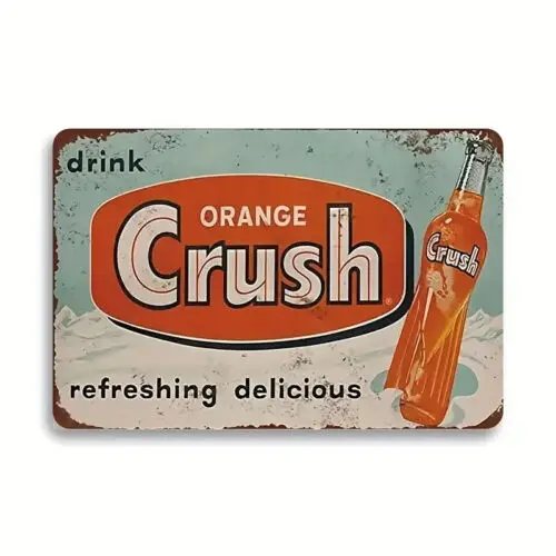 Drink Orange Crush 12 x 8 inch Tin Sign