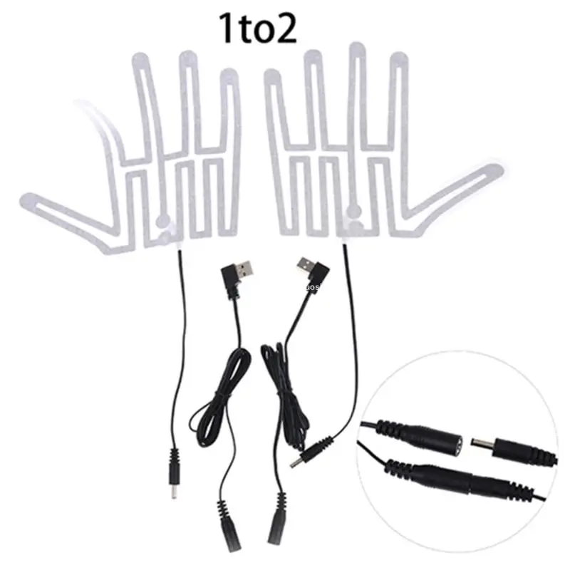 Handgeformte Heizfolie, USB-Heizhandschuhpolster für Winter-Skifahren, Outdoor-Sportarten