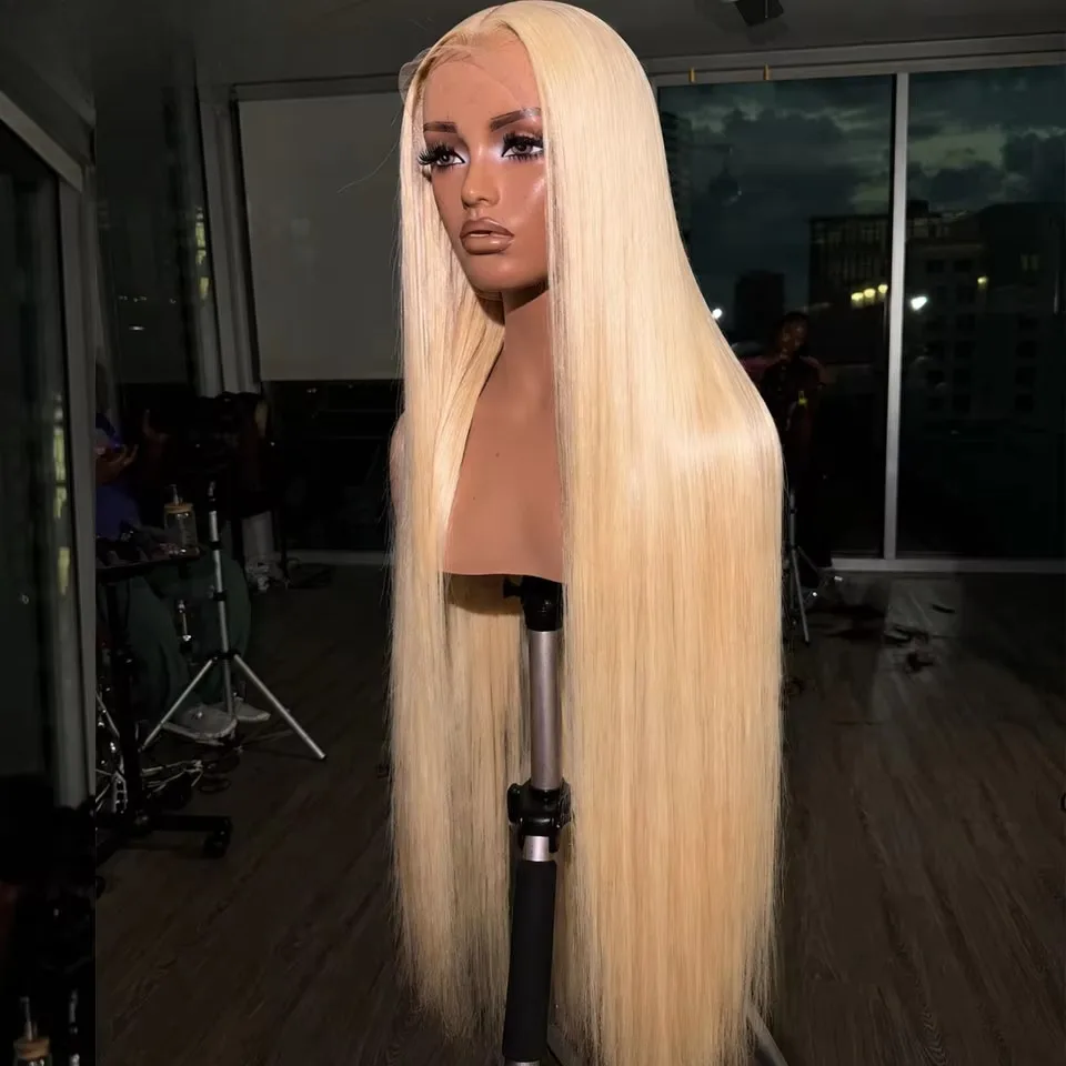 613 Blonde 13x4 HD Synthetic Lace Front Wig Glueless Honey Blonde Synthetic And Blend Preplucked With Baby Hair For Women Party