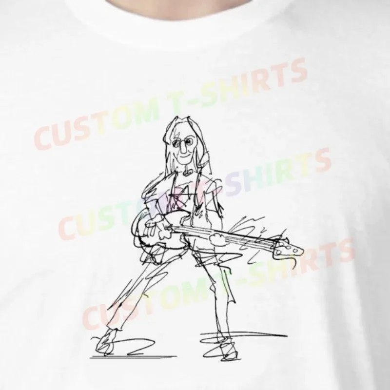 

252 92_Geddy_Lee_–_Rush Fans' comic-style hand-drawn pattern T-shirts for both men and women in summer