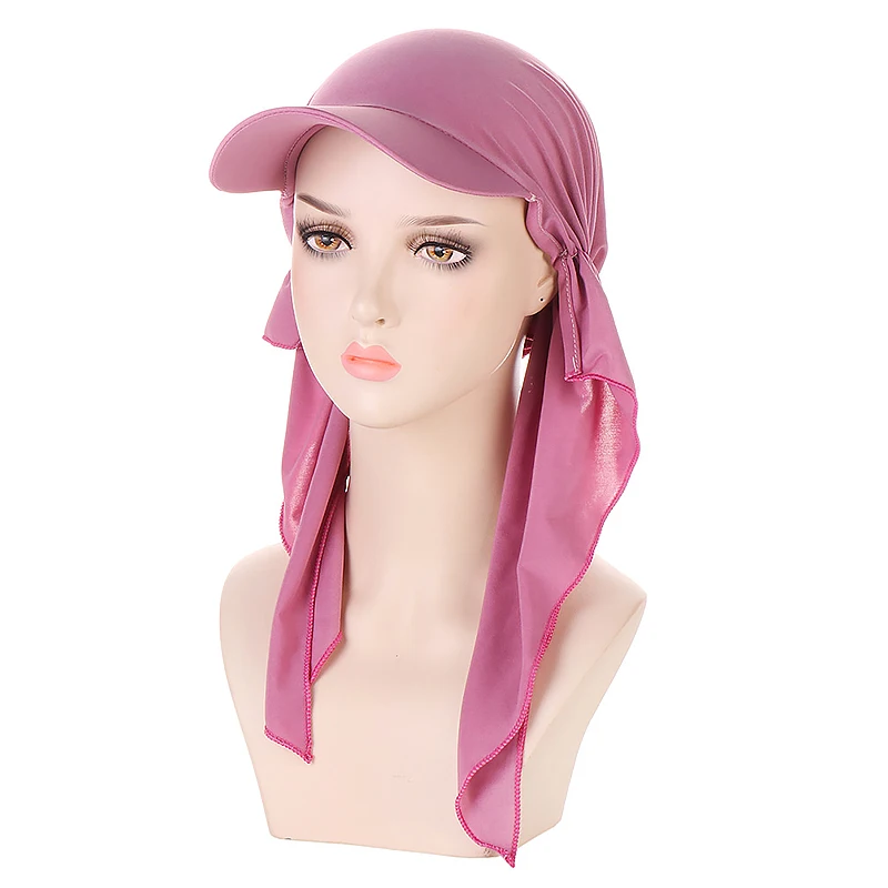 2024 Summer Outdoor Caps for Women Headscarf Muslim Turban Hats Casual Breathable Head Scarves Caps Islamic Clothing Turban Cap