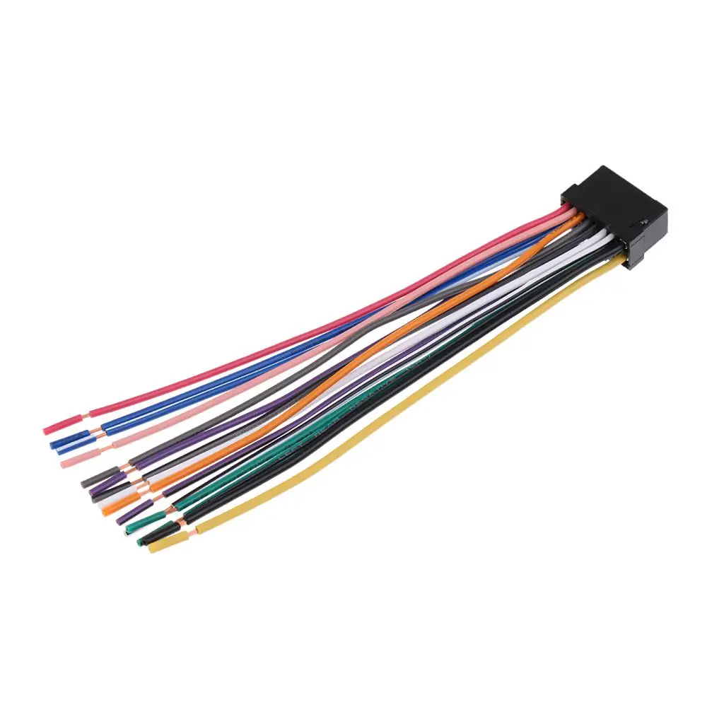 Car Audio Video Wiring Harnesses 16 Pin Plastic Connector for Speaker and Power Hookup in Aftermarket Radios
