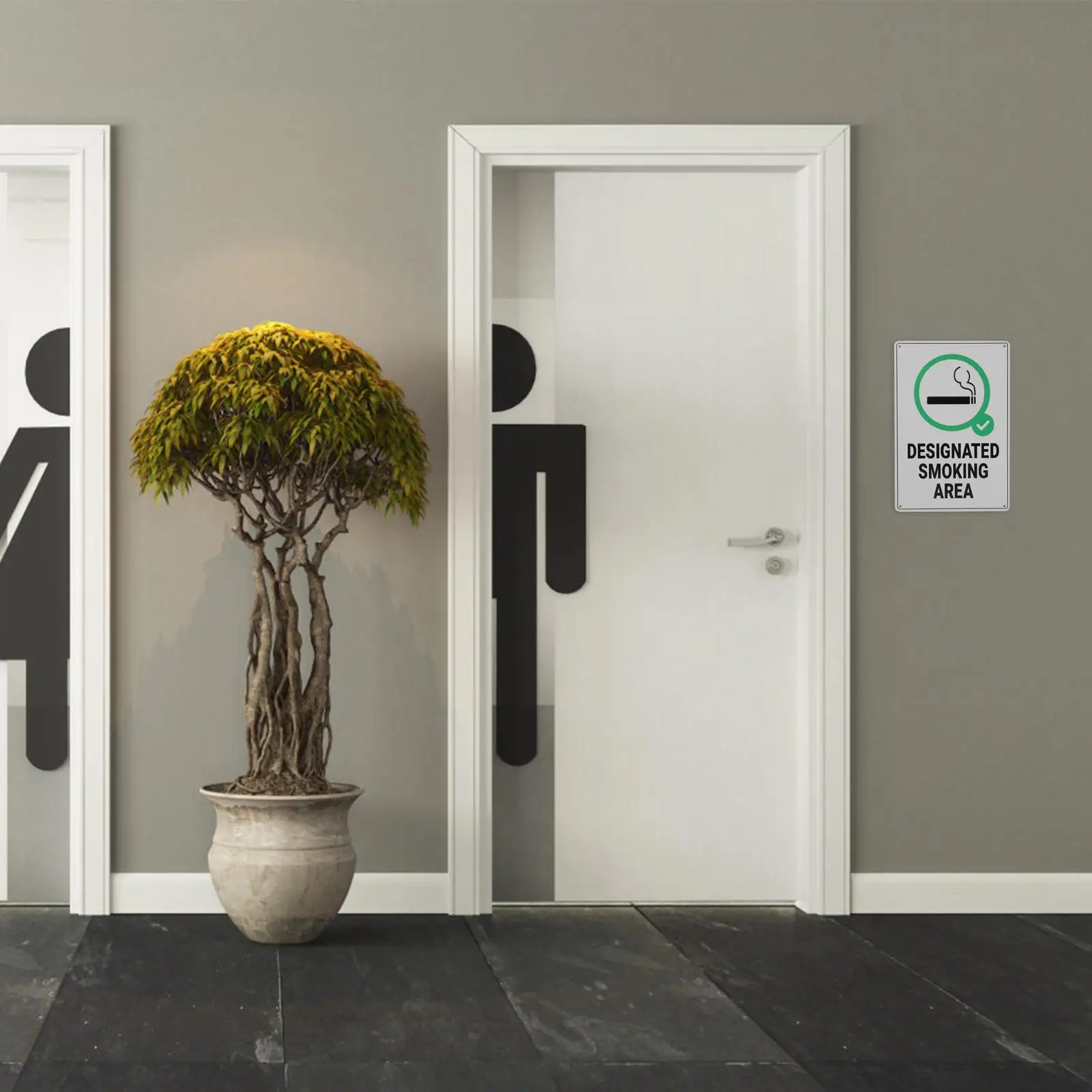 Letrero para zona de fumar, letreros de pared, letrero reflectante, hierro creativo para el hogar y la Oficina