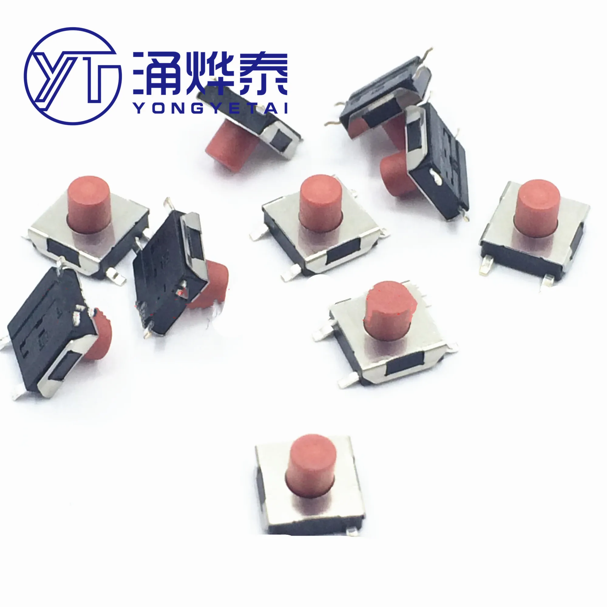 YYT 20PCS Red Touch switch five-PIN 5Pin button 6*6*2.5/2.7/3.1/3.4/3.7MM