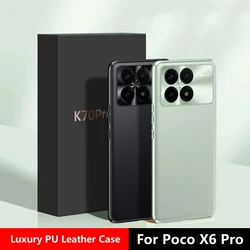 Case For Xiaomi POCO X6 Pro Luxury PU Leather Stylish Soft Phone Cover For Poco X6Pro 5G Capa Silicone Protection Bumper Funda