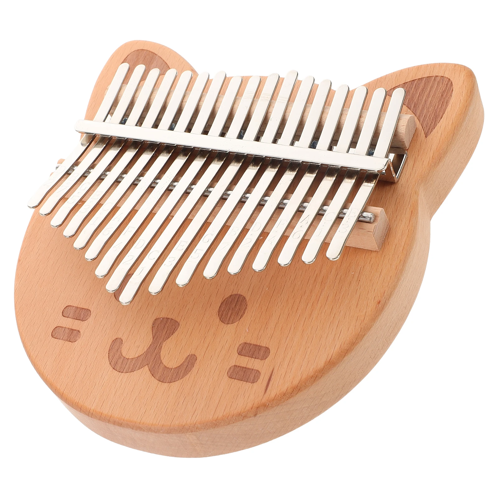 

Thumb Handheld Piano Kalimba Portable Finger Instrument Light Brown Miniature Decor