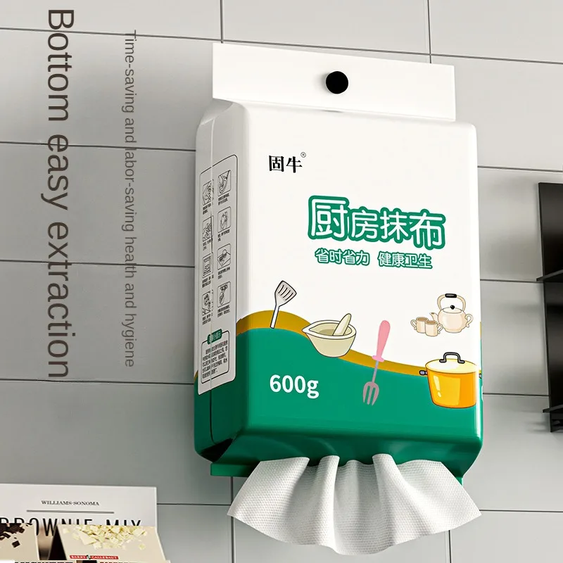 Kitchen Disposable Wipes Hanging Kitchen Wipes Reusable non-woven cleaning cloth Household Dishcloths Paper Towels Cleaning Pads