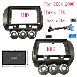 HAOCHEN Car 9 inch 2 Din Stereo o Fascia o DVD Panel Bezel Frame Installation Trim Left/right Wheel for Honda Fit City Jazz 2006