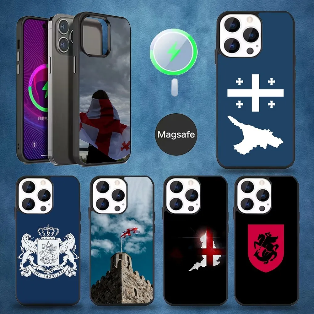

Georgia Flag Phone Case For iPhone 16,15,14,13,12,11,Pro,Max,Plus,Mini,Magsafe,Magnetic Wireless Charging Case
