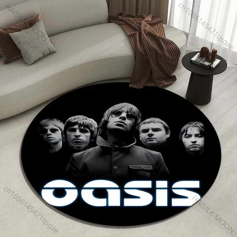 Classic British band poster Printed round carpet living room sofa table carpet large pet mat soft round carpet home decor