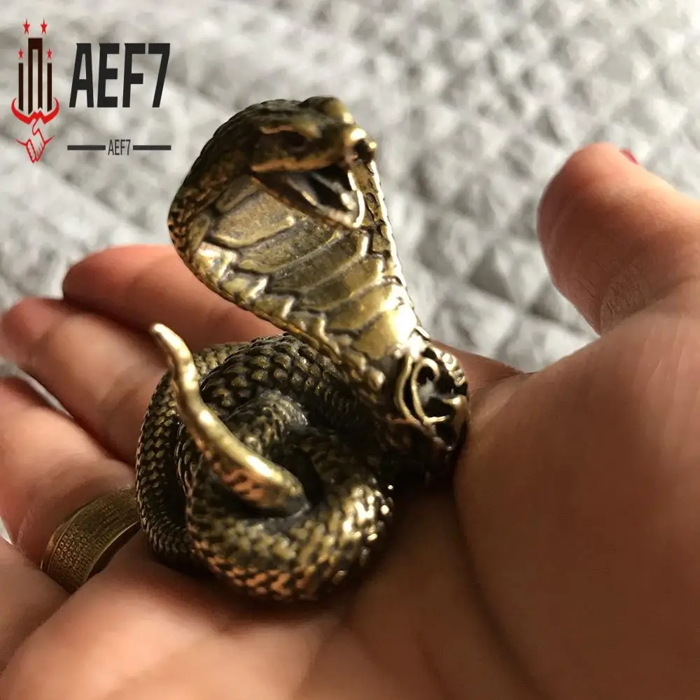 

AEF7-Кобра Статуя Орнамент Зодиака Змея Миниатюрные Статуэтки Медь Настольное Украшение Чай Домашние Животные Декор Аксессуары Ремесло