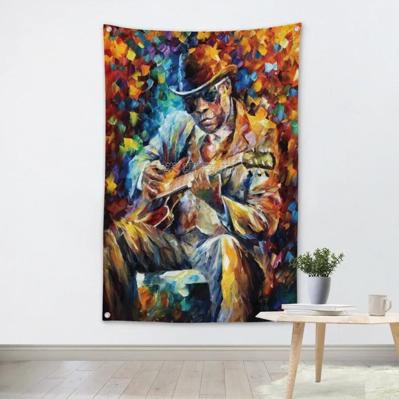 Guitarist Music Band Team Logo Cloth Poster Banners Four-Hole Flag Dormitory Bedroom Wall Decoration