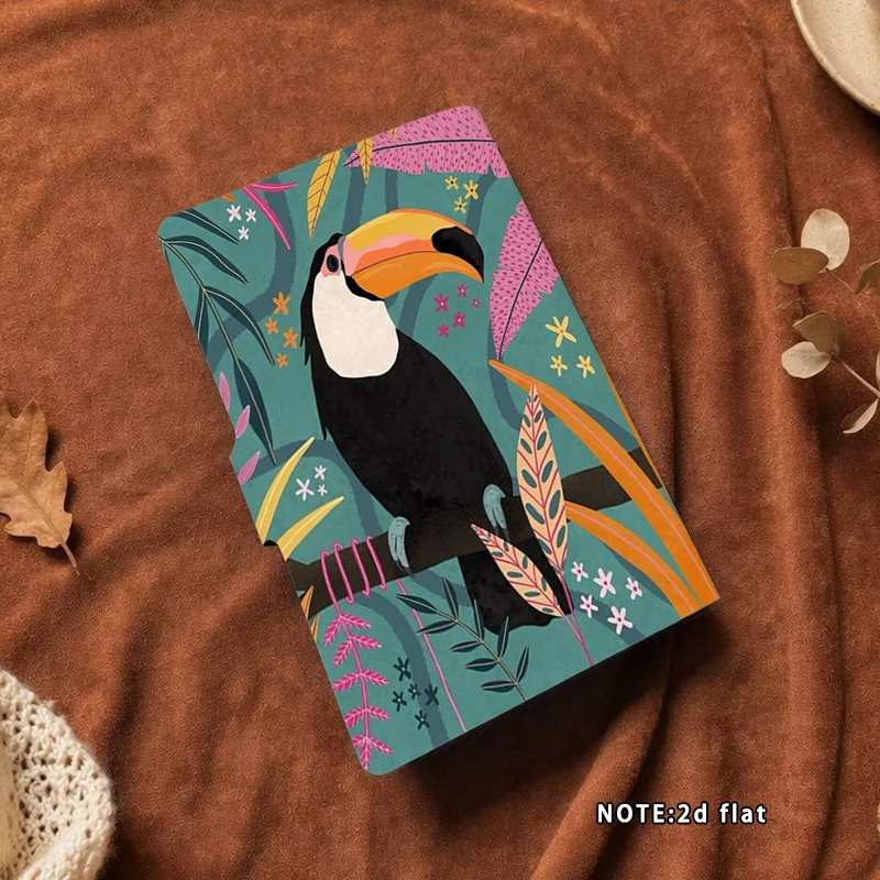 Tropical Jungle Toucan Print Notebook Exotic Bird Leaf Illustration Buckle Journal Nice Gift For Ladies Birthday Holiday Travel