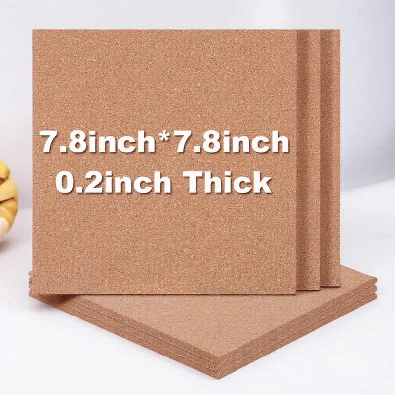 

6Pcs Cork Bulletin Board Self Adhesive Square Pin Board for Wall Office Home Memo Notice Display Cork Boards for Walls