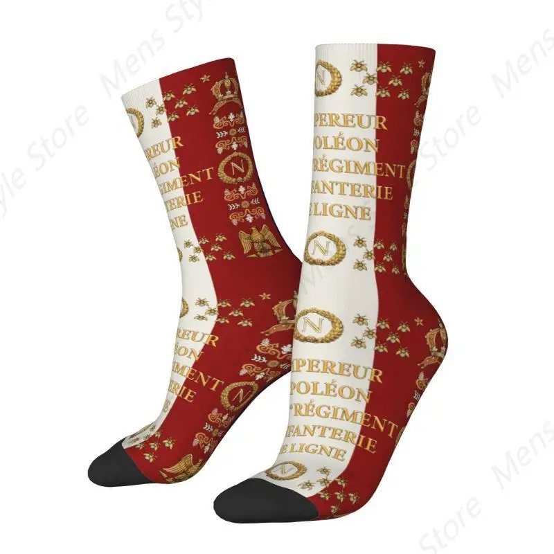 Cute French Regimental Flag Socks for Women Men Stretch Summer Autumn Winter France Fleur De Lis Crew Socks