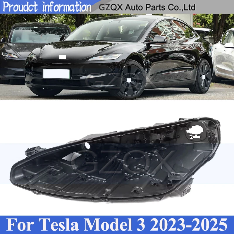 

CAPQX Headlight Base Cover Head Light Back Lid For Tesla Model 3 2023-2025 Head Lamp Back House Headlamp Rear Shell