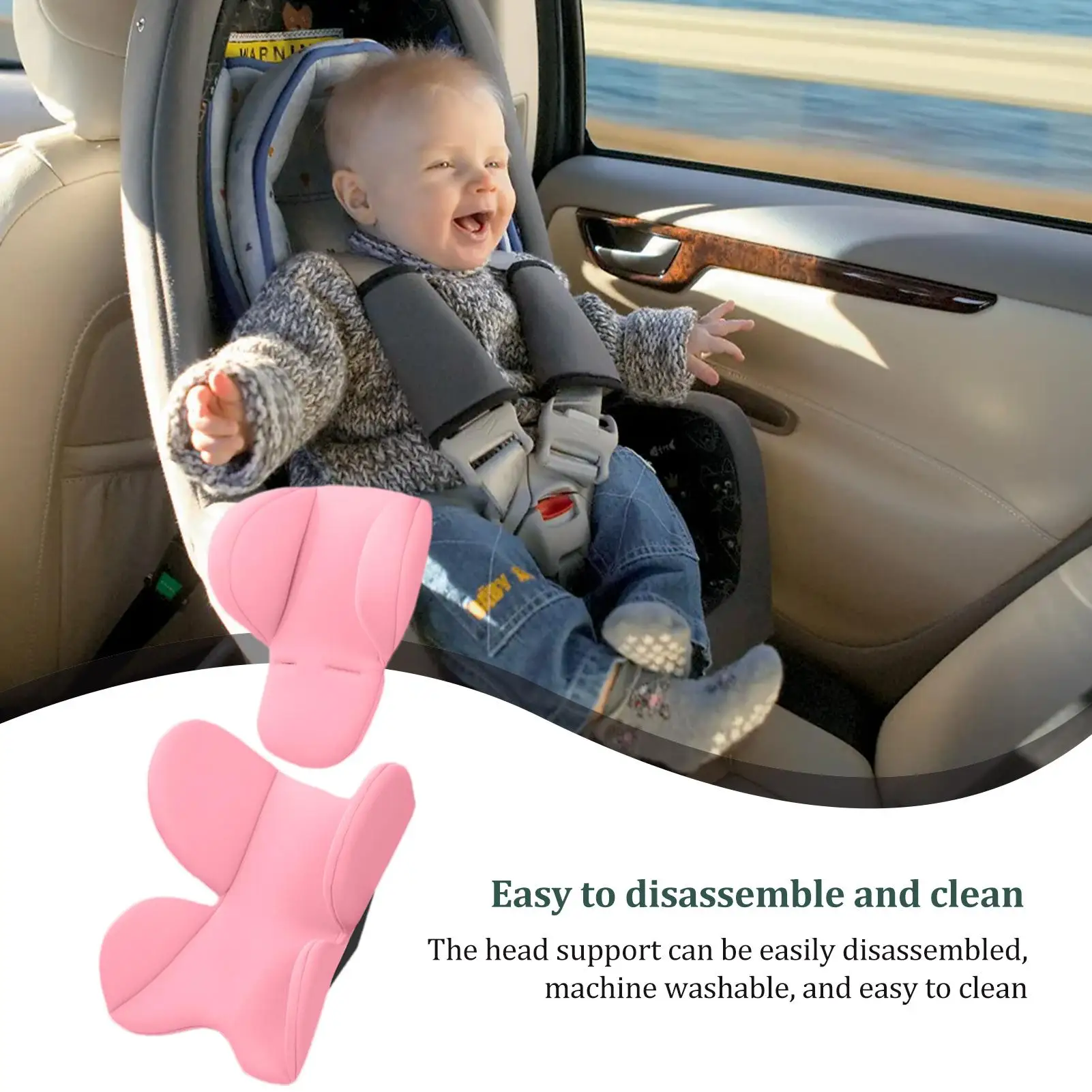 Coussin de poussette doux pour bébé, coussinets de siège de tête et de cou, insertion de siège de voiture pour bébé, accessoires de poussette pour bébé