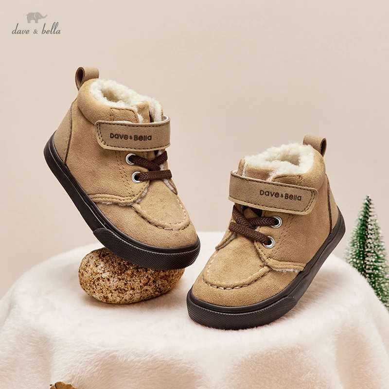 Dave Bella Winter Toddler Infant Boots Girls Boys Boots Warm Plush Non-slip Kids Casual Shoes DB4223147