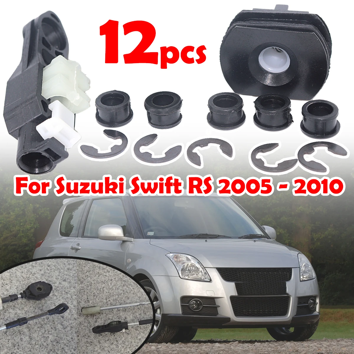 

12pcs Gear shift cable linkage Lever End Connector Adapter Selector Grommet Sleeve For Suzuki Swift RS 2005 2006 2007 2008- 2010