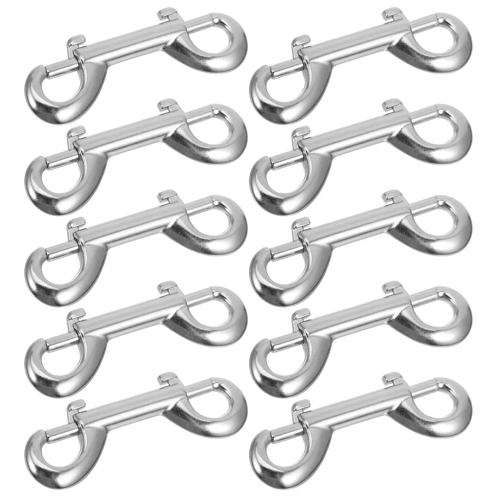 10Pcs Double Ended Bolt Snap Hooks Zinc Alloy Heavy Duty Key Clip Dog Leash Holder Rope Hook for Outdoor Double Ended Clips
