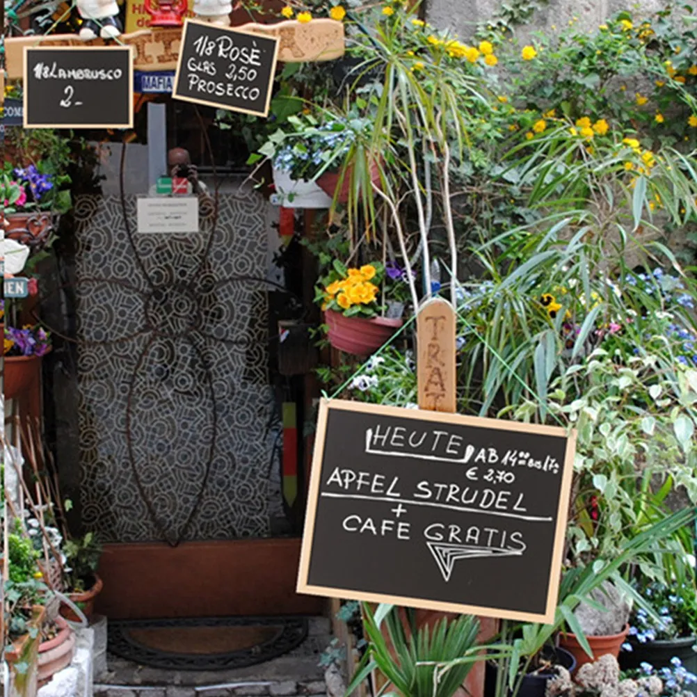 

2 шт. деревянных досок-табличек, портативные, легкие, односторонние, стираемые, для сообщений, 30x20 см, настенные, для демонстрации