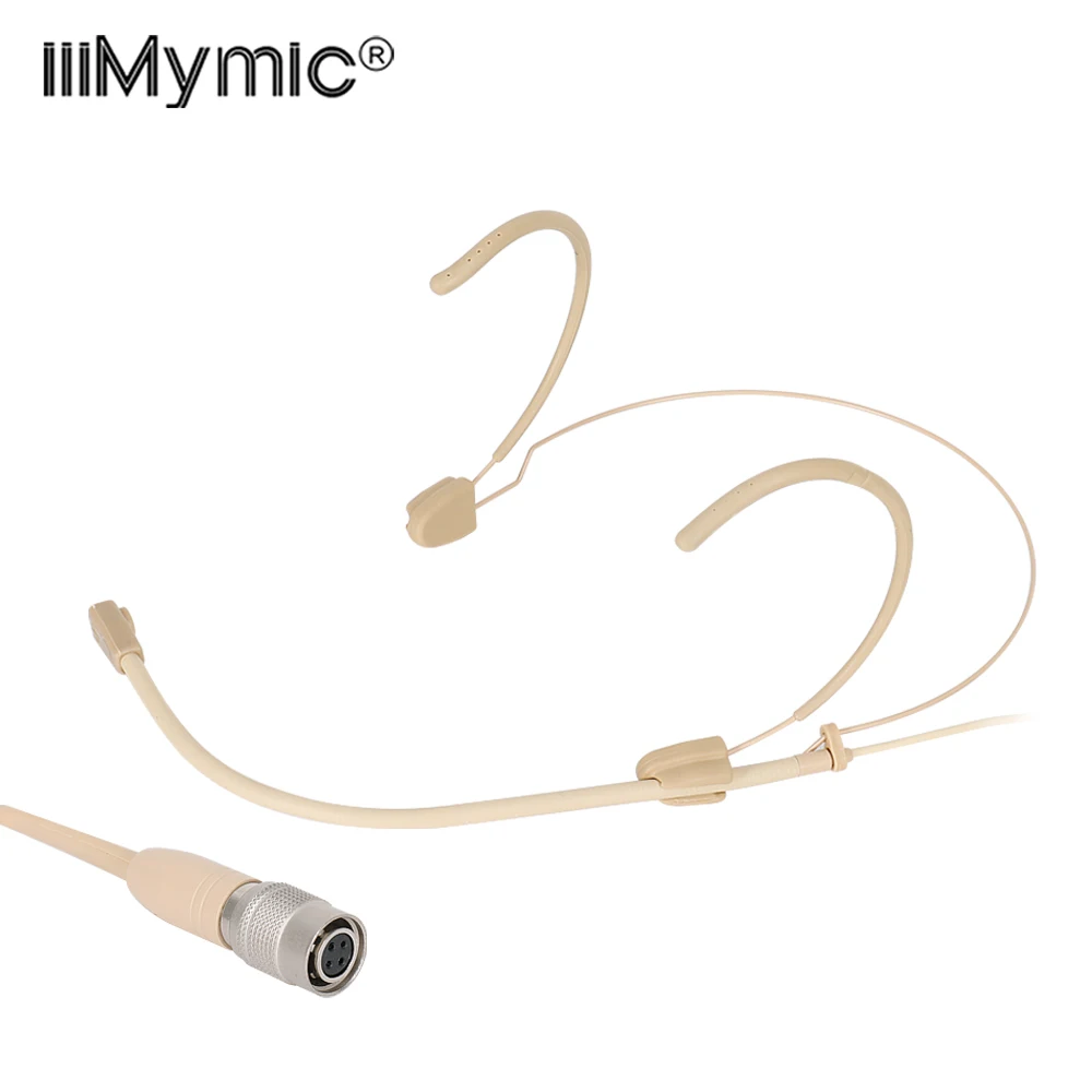전문가용 베이지색 헤드셋 마이크, 오디오 테크니카 무선 시스템용 단일지향성 미니 4핀 마이크