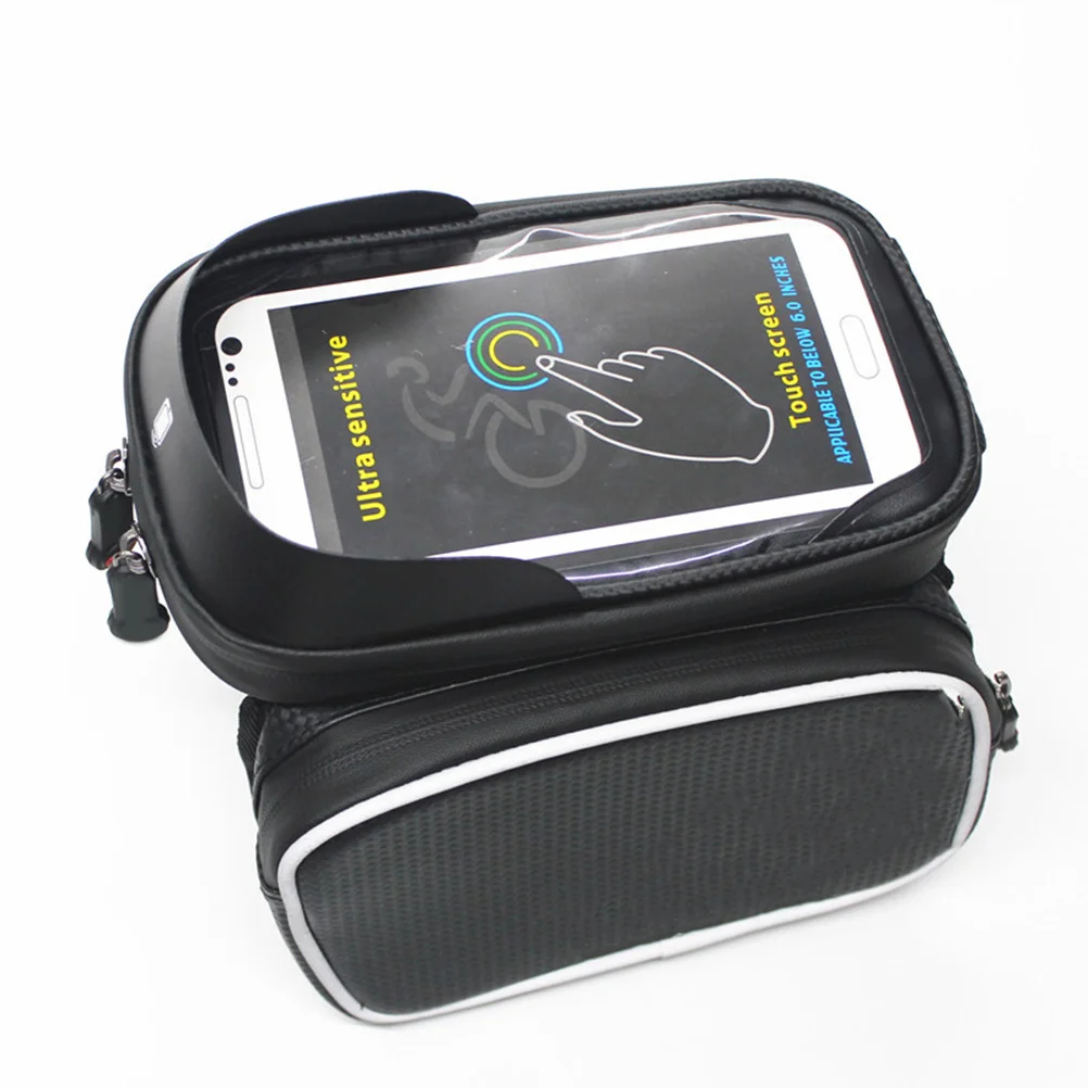 

Bike Handlebar Bag 6.2 Inch Transparent Window for Smartphone Cycling Mount Holder Waterproof Shockproof