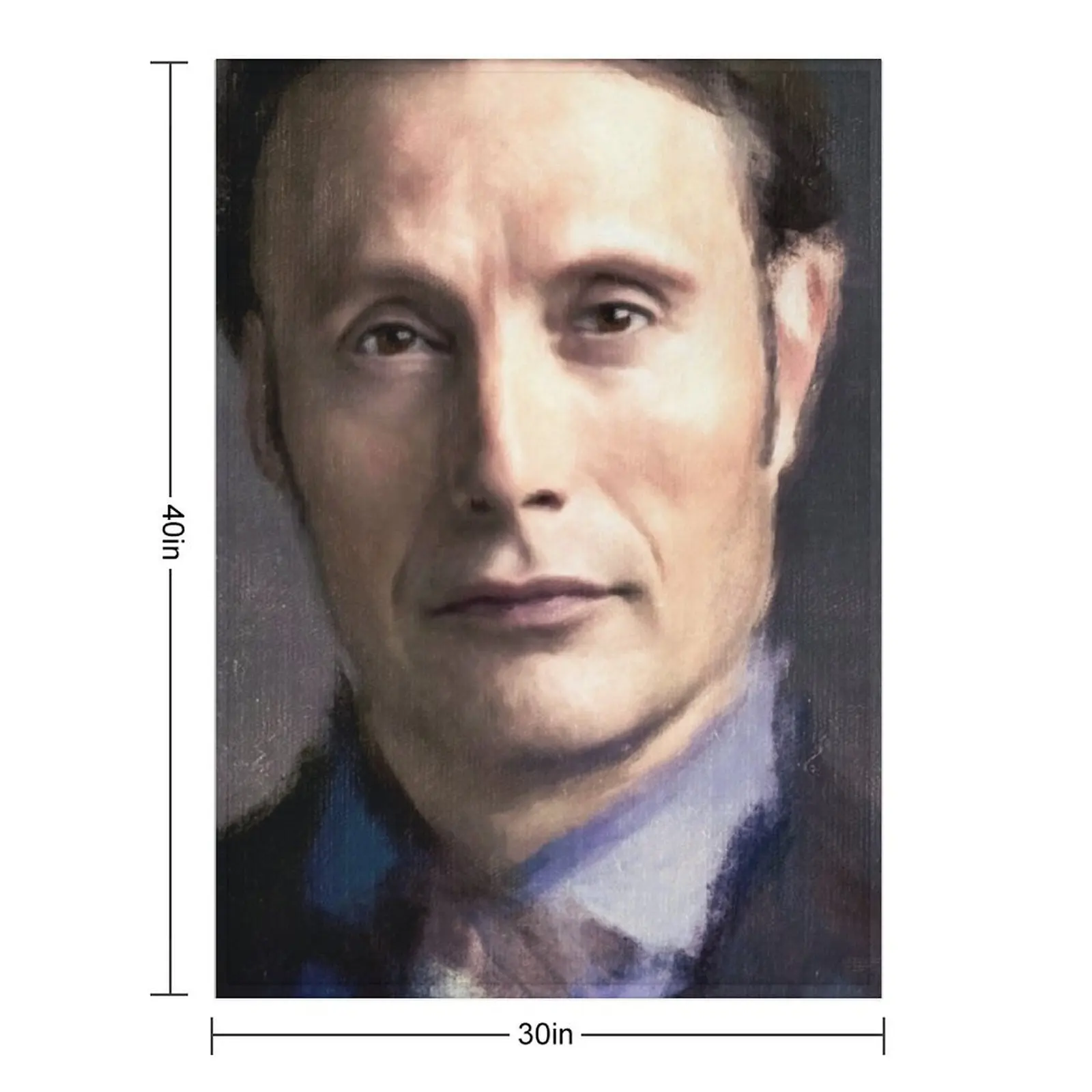 Hannibal Painted Portrait Throw Blanket Thin Beautifuls Weighted Moving Blankets