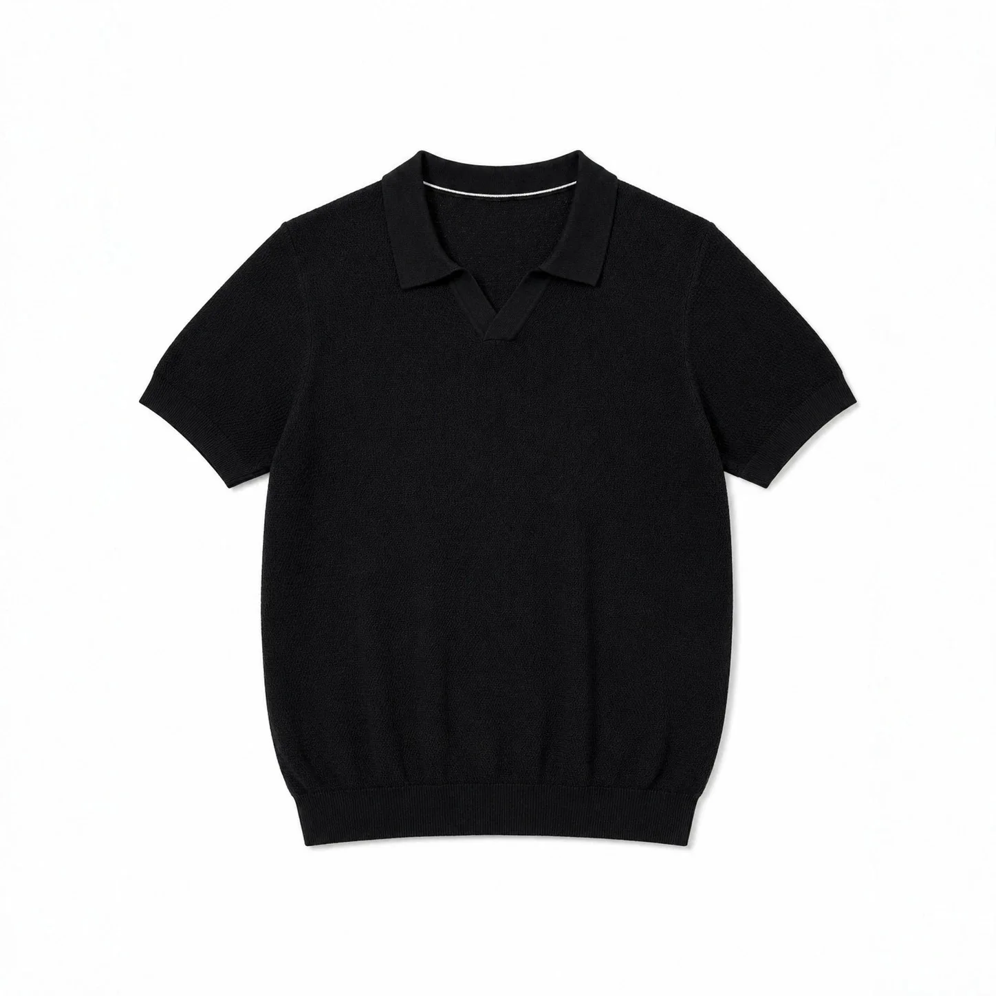 Men's Seagull Neck Short Sleeve 2026 Summer New Pullover Knitted Sweater Old Money Wind Lapel Short Sleeve Sweater