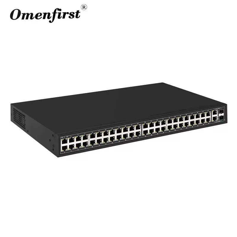 48 Port Poe Switch Poe Gigabit Uplink Rj45 Vlan Support 17.6G with Gigabit 2 SFP Optical 700W