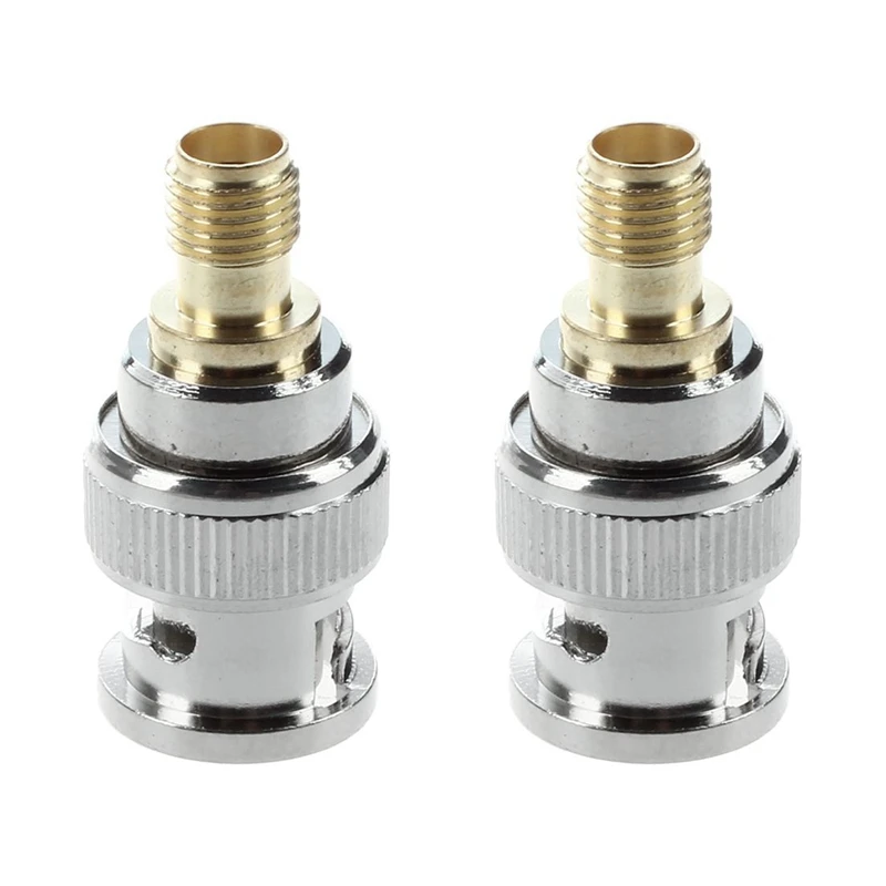 2X BNC Male To SMA Female Plug Coax Adapter