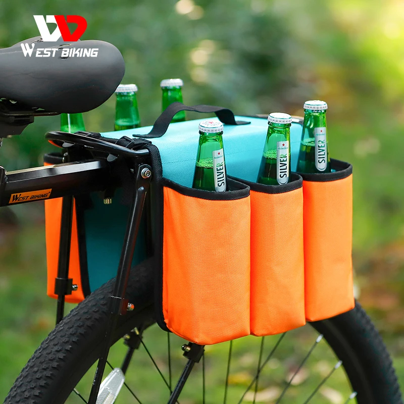 

WEST BIKING велосипедный контейнер для напитков, сумка, Изолированная бутылка для воды, держатель для чашки, велосипедный портативный багажник, полка, охладитель