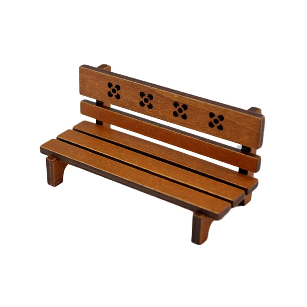 Enhance Warm Atmosphere with Wooden Retro Park Bench Decoration  Miniature Decorative Ornament for Dolls and Toys