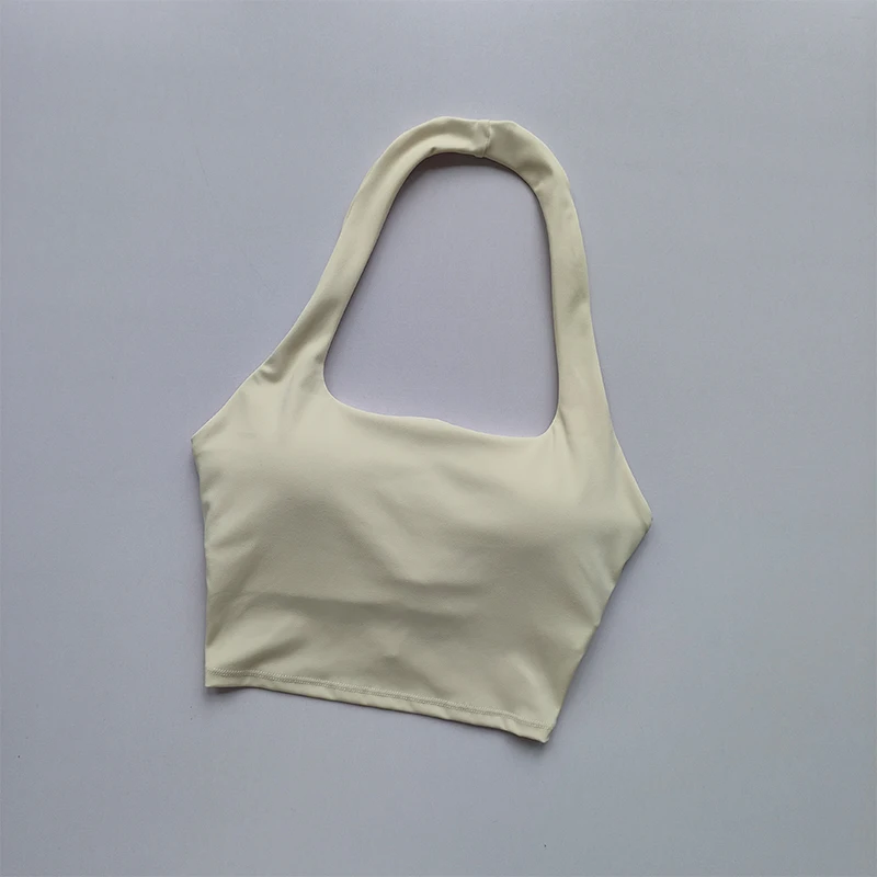 Sommer Neu Sexy Neckholder mit Brustpolstern, Sport-BH mit schönem Rücken, Damen Leichter Luxus-Mode, Einzigartiger Plissierter Sport-BH – Detail 5