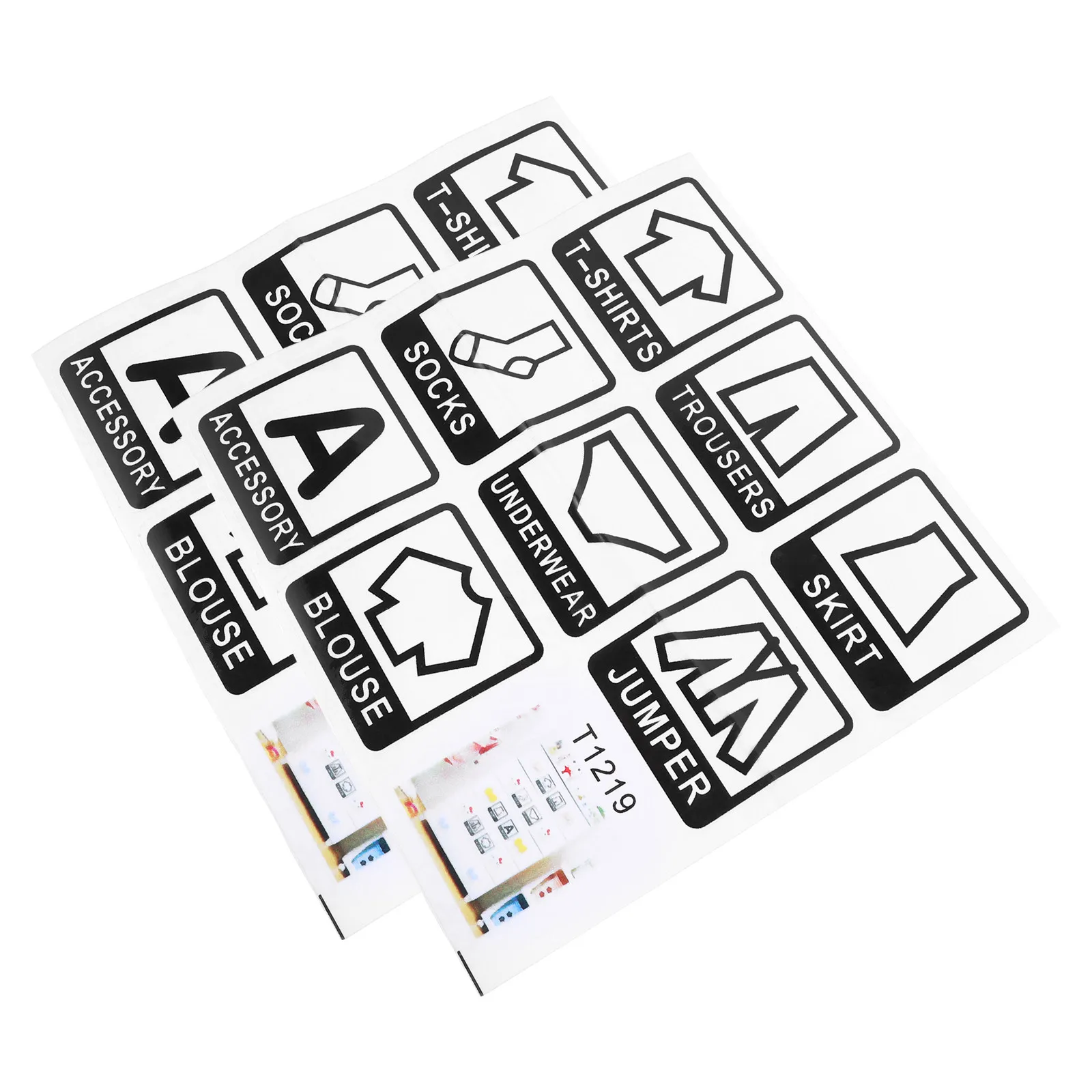 2Pcs Stylish Blank Clothing Label Stickers for Clothes Size Identification Dresser Drawer Sorting Family Friendly Non-Slip