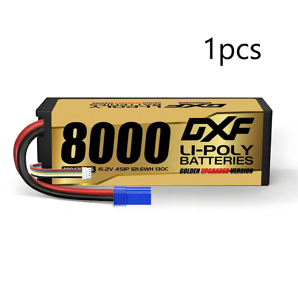 DXF 4S Lipo Batterij 8000mAh 15.2V 130C XT90 Plug Hardcase voor 1/10 Buggy Truggy Offroad Boot Auto Boot Truck RACING Helikopter