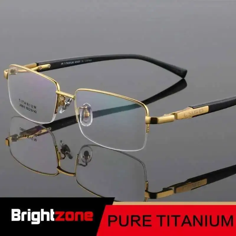 Exquisite Workmanship Business Classic Half Pure Titanium Myopia Optical Spectacle Medical Glasses Frame Man's Eyeglasses Gafas