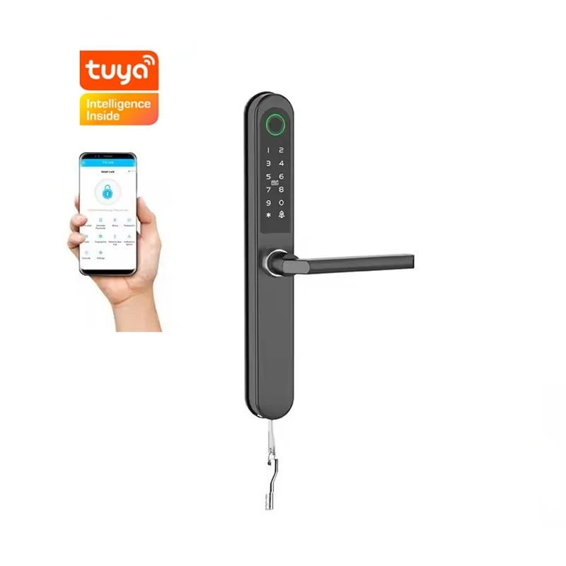 Tuya Waterproof Smart Lock Fingerprint Biohacking Rfid Sliding Door Lock Multiple Mortise Type Adapted Aluminum Door Wifi Locks