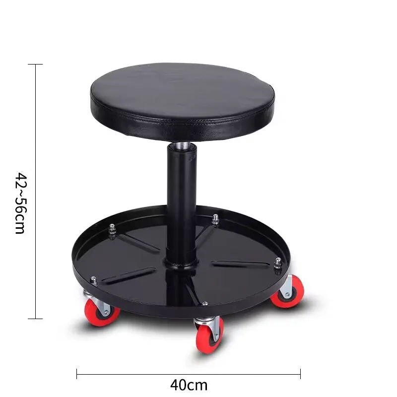 Padded Adjustable Mechanic Stool with Tool Tray Storage 300 Pound Capacity Pneumatic Rolling Mechanic Stool