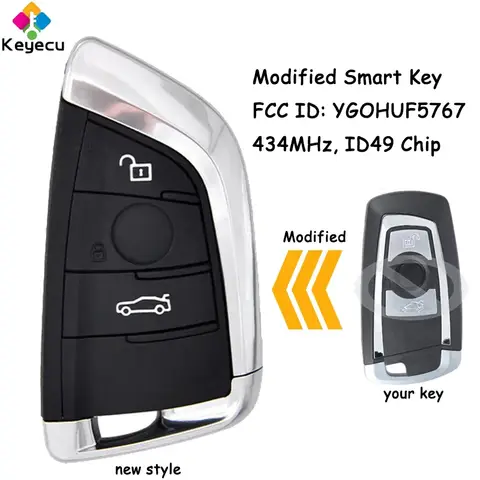 KEYECU Modified CAS4 CAS4+ FEM Smart Remote Key With 3 Button 434MHz for BMW X3 F25 X4 F25 M2 F87 M3 M4 F80 F82 Fob YGOHUF5767