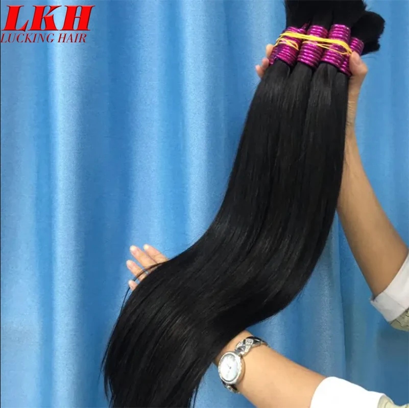 Wholesale Human Meches Bundles Human Hair Straight Extensions Cheveux Natural Human Hair Bulk For Mega Her 300 Grams 70cm