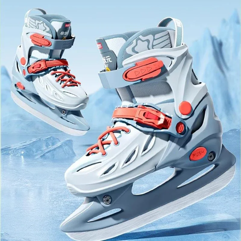Figure Ice Skating Shoes Kids Adults Outdoor Skiing Skating Sneakers Professional Skates Adjustable Size 27-41 Ice Blade Shoes