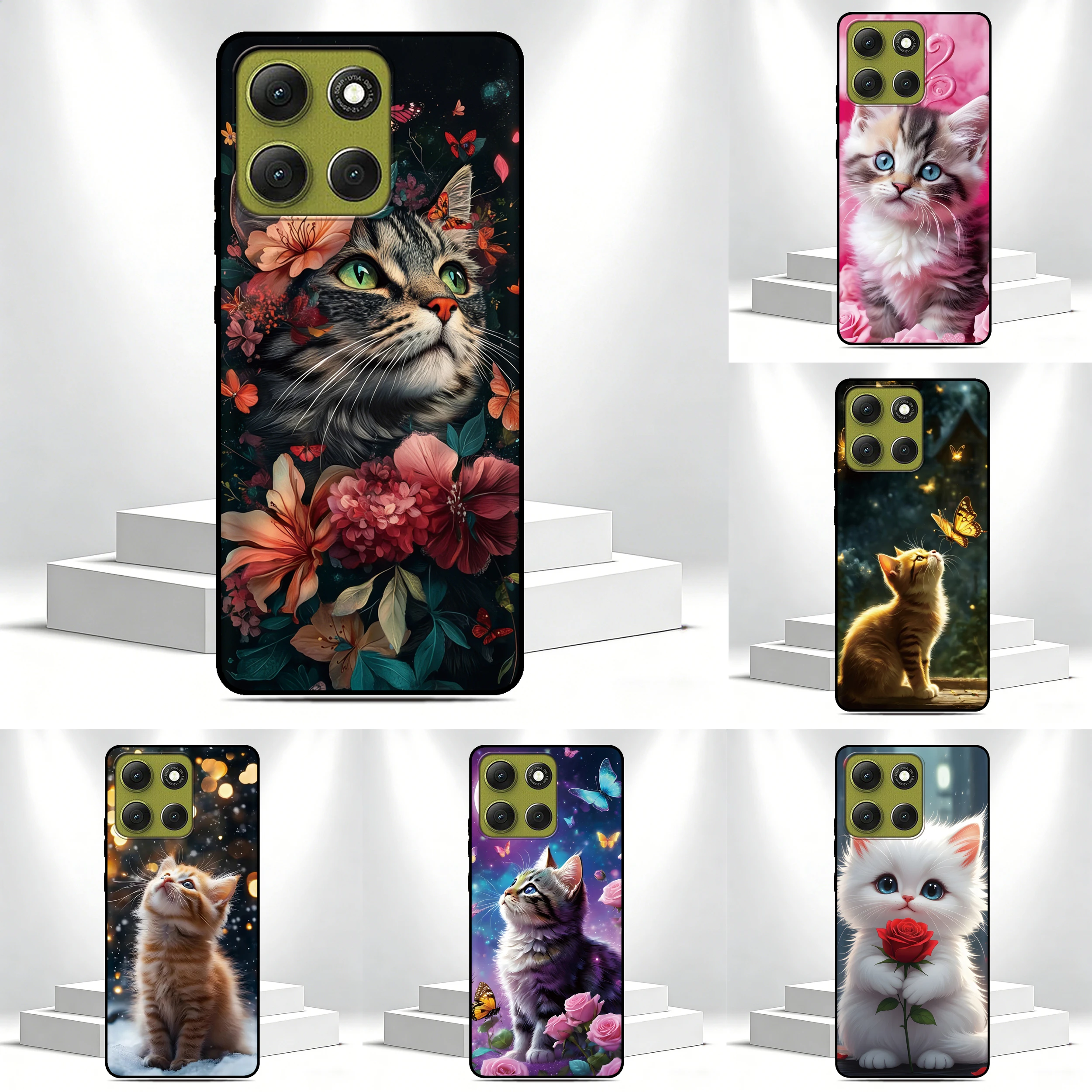 Cat Flower Rose Phone Case For Ulefone Note 20 19 18 Ultra 10 12 13 14 15 16 17 Pro 13P 12P 11P 10P Custom Picture Back Cover